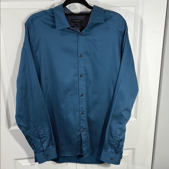 Ted Baker Blue Geometric Print Shirt - Picture 1 of 6